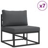 vidaXL Garden Sofa Set 12 pcs Black Aluminium