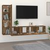 vidaXL TV Cabinet Set Set of 4 Smoked Oak Engineered Wood Standard
