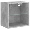 vidaXL TV Wall Unit Concrete Grey Engineered Wood, Glass Large