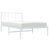 vidaXL Bed Frame White Powder-Coated Steel Twin Bed Frame Rectangular