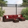 vidaXL Patio Lounge Set Set of 5 Brown Poly Rattan 24 inches