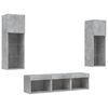 vidaXL 5 Piece TV Wall Units with LED Concrete Gray Engineered Wood
