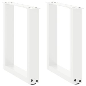 vidaXL Coffee Table Leg Set of 2 White Powder-coated steel Medium
