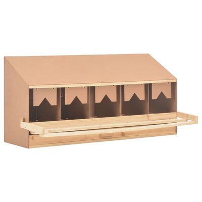 vidaXL Chicken Laying Nest 5 Compartments 46.1"x13"x21.3" Solid Pine Wood