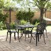 vidaXL Garden Dining Set Black Cast Aluminum Medium Durable
