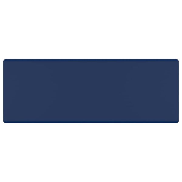 vidaXL Luxury Basin Overflow Square Matt Dark Blue 16.1x16.1" Ceramic