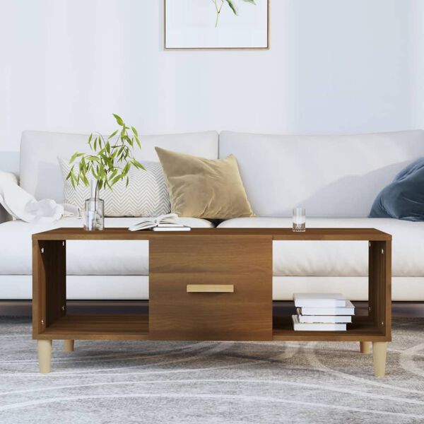 vidaXL Coffee Table Brown Oak Engineered Wood Standard Coffee Table