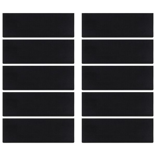 vidaXL Stair Tread Black Rubber 9.8 x 29.5 in Stair Tread Rectangular