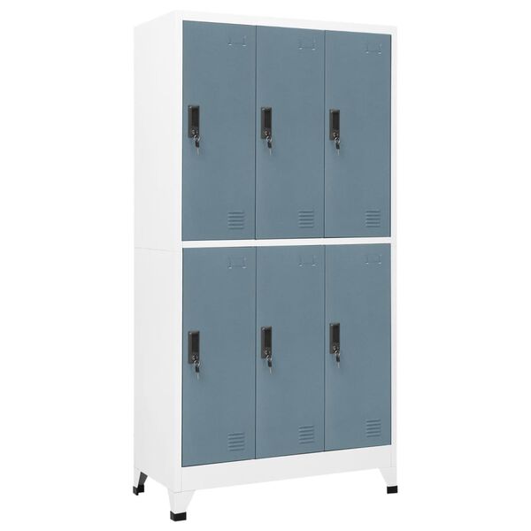vidaXL Locker Cabinet Light grey Steel Medium Locks Locker Cabinet