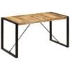vidaXL Dining Table Brown and black Solid mango wood, powder-coated steel
