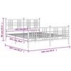 vidaXL Bed Frame White Steel 63 x 79 in Bed Frame Rectangular