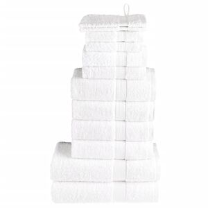 vidaXL Towel Set White 100% Cotton 600 gsm Bath Towel Set Rectangular