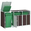 vidaXL Wheelie Bin Storage for Triple Bins Brown 85"x31.9"x45.3" Steel
