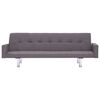 vidaXL Sofa Bed with Armrest Taupe Fabric