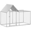 vidaXL Chicken Coop Silver Galvanized Steel Large Durable Chicken Coop