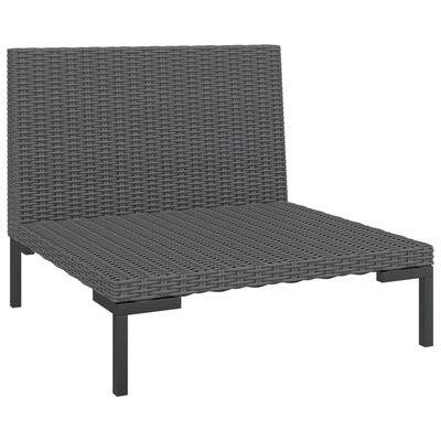 vidaXL Patio Sofas 2pcs with Cushions Half Round Poly Rattan