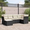 vidaXL Garden Sofa Set Black, Cream White