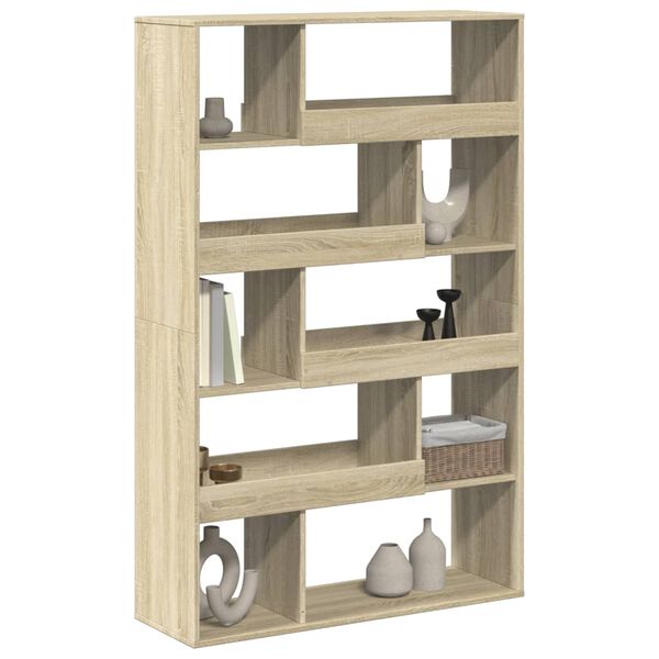 vidaXL Bookcase Sonoma Oak Engineered Wood 39.4 x 13.0 x 61.6 in