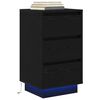 vidaXL Bedside Cabinet Black Engineered Wood Large Bedside Cabinet