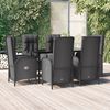 vidaXL Patio Dining Set Black PE Rattan Large Garden Dining Set