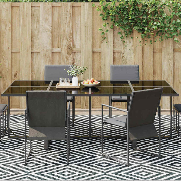 vidaXL Outdoor Rug ARAKIL Black and white 118.1" x 157.5" PP