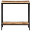 vidaXL Console Table Natural wood, Black Solid rough mango wood, Iron