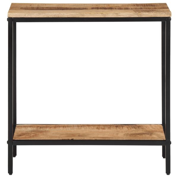 vidaXL Console Table Natural wood, Black Solid rough mango wood, Iron