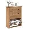 vidaXL Shoe Cabinet Honey Solid pine wood Medium Shoe Cabinet