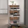vidaXL Shoe Cabinet White Solid pine wood, MDF, plastic Medium