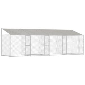 vidaXL Dog Cage Silver 800 x 200 x 256 cm Galvanised Steel
