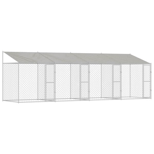 vidaXL Dog Cage Silver 800 x 200 x 256 cm Galvanised Steel