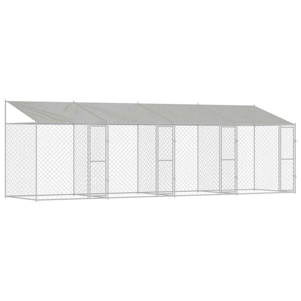 vidaXL Dog Cage Silver 800 x 200 x 256 cm Galvanised Steel