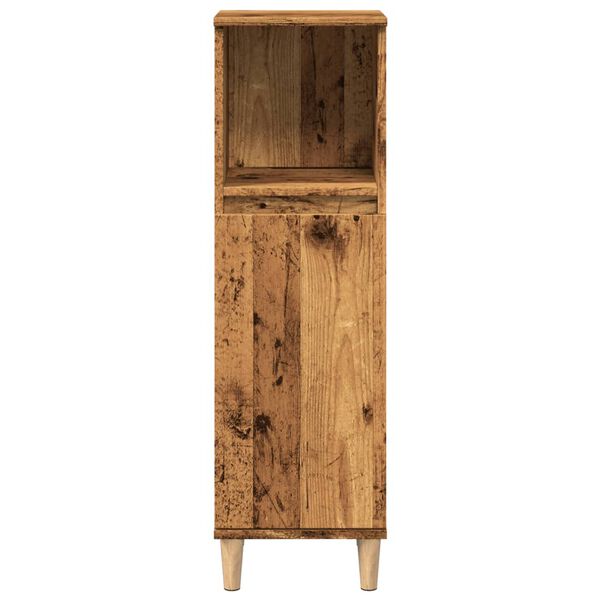 vidaXL Bathroom Cabinet Old wood Engineered wood, solid eucalyptus wood