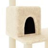 vidaXL Cat Tree Cream Engineered wood, plush, sisal 46.7 in tall