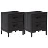 vidaXL Bedside Cabinet Set of 2 Black