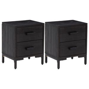 vidaXL Bedside Cabinet Set of 2 Black