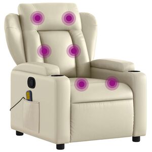 vidaXL Massage Recliner Chair Cream