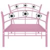 vidaXL Bed Frame Pink Powder-coated metal Twin Durable Bed Frame