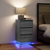 vidaXL Bedside Cabinet Grey Sonoma Engineered wood Standard