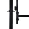 vidaXL Fence Gate Single Door with Arched Top Steel 39.4"x39.4" Black