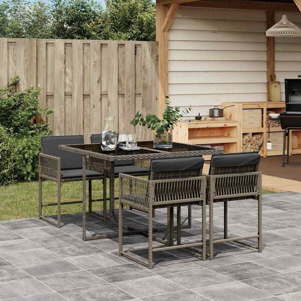 vidaXL Garden Dining Set Grey