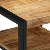 vidaXL Coffee Table Brown, Black Solid Mango Wood, Iron Compact