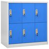 vidaXL Locker Cabinet Set of 2 Light grey and blue Steel