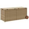 vidaXL Garden Storage Box Mix Beige PE Rattan Large Garden Storage Box