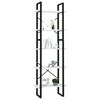 vidaXL Book Cabinet White, Black Engineered wood, Metal 22.8 Storage