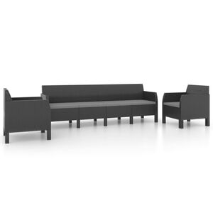 vidaXL Garden Lounge Set Anthracite PP (Polypropylene) with rattan look