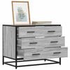 vidaXL Drawer Cabinet Grey Sonoma Engineered Wood, Metal Medium