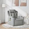 vidaXL Massage Recliner Chair Light grey 100% polyester, metal, plywood
