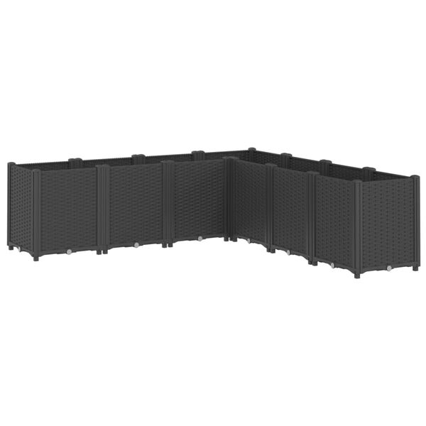vidaXL Garden Planter Black Polypropylene Generous Modular