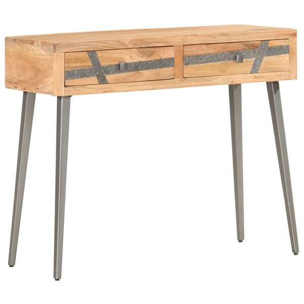 vidaXL Console Table Natural wood tones with grey